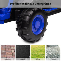 Garvee Kinder-Elektrotraktor 12 V mit abnehmbarem Anhänger, 2 × 35 W Motoren, Selbstfahrmodus und Eltern-Fernbedienung, LED-Licht und Musik, ab 3 Jahren