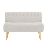 Garvee Sofa 2-Sitzer aus Leinenstoff in Beige, mit Holzrahmen, für Wohnzimmer und Schlafzimmer - Beige