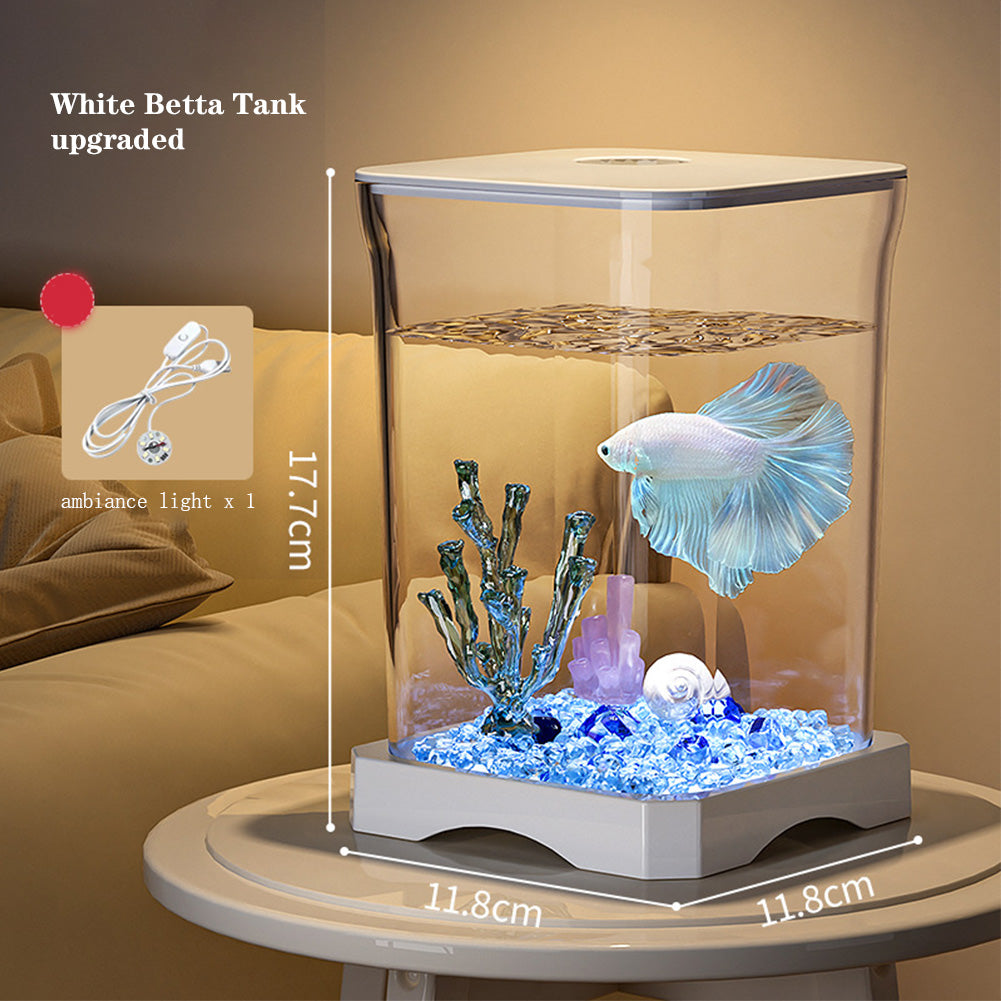 Garvee pflegeleichtes Desktop-Aquarium in Weiß