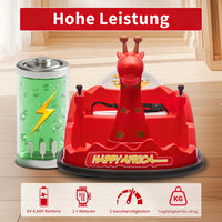 Garvee Elektro-Autoscooter für Kinder 360° Drehung Giraffe Design Rot mit LED für Kinder ab 3 Jahren