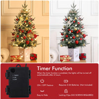 Garvee Weihnachtsbaum künstlich 1 Stück – 3ft, 78 Faseroptik LED, 8 Lichtmodi, Elch-Basis