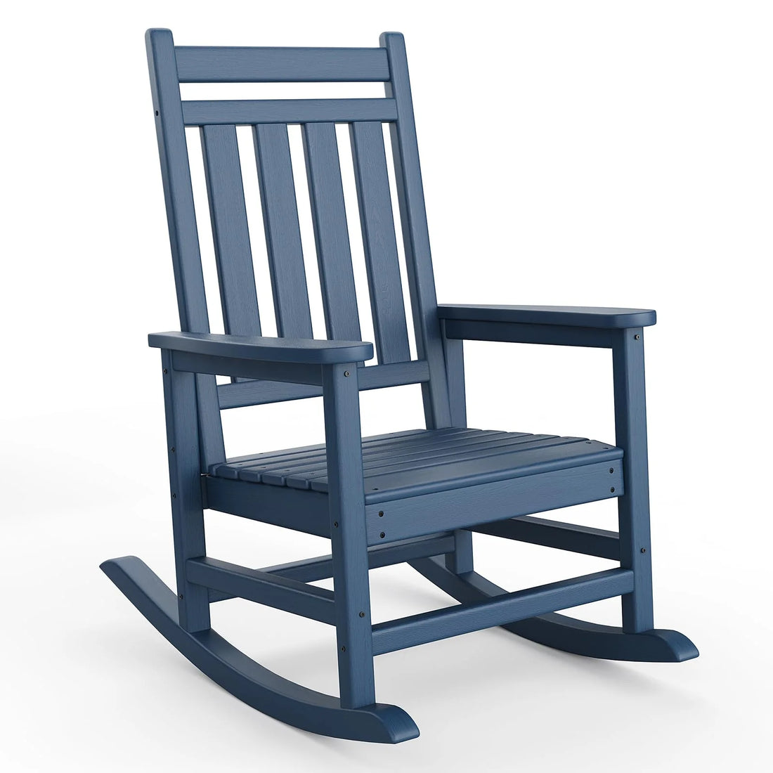 Garvee Adirondack Schaukelstuhl HDPE, Wetterfest, Ergonomisch, Hohe Rückenlehne, Für Garten, Navy Blau