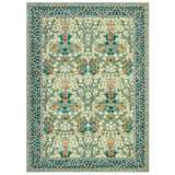 Garvee Waschbarer Vintage-Blumenteppich – Rutschfester Kurzflor mit Gummirücken für Wohnzimmer, Schlafzimmer & Küche – Frühlingsgrün, 200x290 cm, Deutschland - Grün