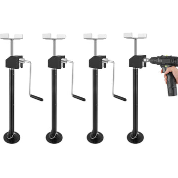 Garvee Wohnmobil-Stützfüße 4er-Set, Höhenverstellbare Wohnmobil- & Wohnwagenstützen 54–87 cm, Bis 2.268 kg Tragkraft pro Stütze, mit Bohrmaschinenadapter zur Stabilisierung beim Camping