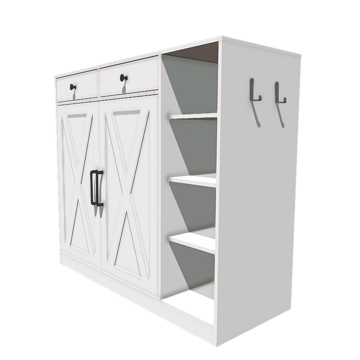 Garvee Schuhschrank mit 7 Ebenen, verstellbare Regale, für Flur und Diele, Weiß