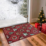 Garvee Weihnachtsmatte 60x100 cm Hirsch Rutschfest Mikrofaser Weich Kurzflor TPR-Unterseite Kaminvorplatz Wohnzimmer - Rod
