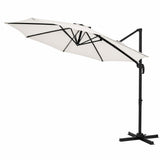 Garvee Großer Sonnenschirm 300cm Ø UV50+ Schutz wasserabweisend Aluminiumgestell 360° drehbar neigbar für Garten Terrasse Balkon - Cremefarben