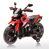 GARVEE Elektro-Kindermotorrad mit Stützrädern, 6V 4Ah Akku, LED-Scheinwerfer & Hupe, für Kinder von 3–8 Jahren, Rot - Rot