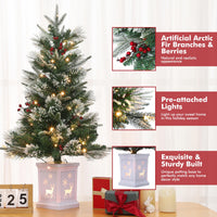 Garvee Weihnachtsbaum künstlich 1 Stück – 3ft, 78 Faseroptik LED, 8 Lichtmodi, Elch-Basis