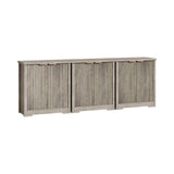 Garvee Sideboard 3er-Set je 76 x 39 x 83 cm, moderne Kommode mit geriffelten Türen und verstellbaren Einlegeböden, Aufbewahrungsschrank für Wohnzimmer und Flur - Dunkelbraun