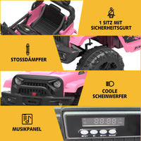 Garvee Kinder Elektroauto 12 V mit 2 × 35 W Doppelmotor, Eltern-Fernbedienung, Softstart, Federung, LED-Licht und Musik, Geländewagen für Kinder von 3–8 Jahren