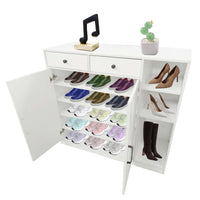 Garvee Schuhschrank mit 7 Ebenen, verstellbare Regale, für Flur und Diele, Weiß