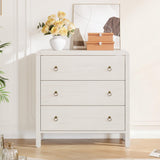 Garvee Kommode mit 3 Schubladen, Kippschutz und Metallgriffen, 76 × 40 × 77 cm, Schubladenschrank für Schlafzimmer, Kinderzimmer, Flur und Wohnzimmer - Weiß
