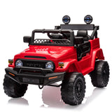 Garvee lizenziertes Toyota Kinder Elektroauto 12V 7Ah mit 2,4-GHz-Fernbedienung, EVA-Rädern, LED-Lichtern, MP3, Federung, Sicherheitsgurt & Doppeltüren, ab 3 Jahren bis 30 kg - Rot