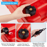 Garvee 24 L Flüssigkeitsbehälter für Boote, HDPE, 3 m Schlauch, Füllstandsanzeige & belüftbarer Deckel, Rot