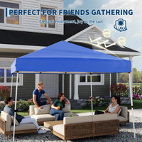 Garvee Faltpavillon 3 × 3 m, Pop-up Pavillon mit UPF 50+ Sonnenschutz, 210D Oxford-Dach, höhenverstellbarem Stahlrahmen & Tragetasche, Blau