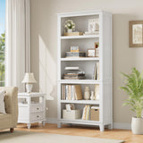 Garvee Bücherregal 2er-Set 180cm hoch, 5 Ebenen, verstellbare Böden, MDF & Massivholz, rustikales Farmhouse-Design, ideal für Büro & Wohnzimmer - 
