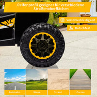 Garvee 12V Kinder-Quad, elektrisches ATV für Kinder mit Musikfunktion, Hupe und LED-Scheinwerfern, 83 × 53 × 56 cm, für Kinder von 3 bis 8 Jahren, Gelb