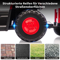 Garvee Kinder Elektrotraktor 12V, Doppelmotor, abnehmbarer Anhänger, Selbstfahrmodus und Eltern-Fernbedienung, LED-Licht und Musik, ab 3 Jahren
