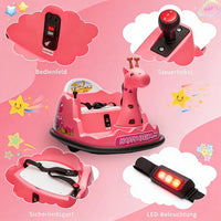 Garvee Elektro-Autoscooter für Kinder 360° Drehung Giraffe Design Pink mit LED für Kinder ab 2 Jahren