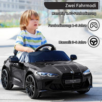 Garvee BMW M4 Kinder Elektroauto 12V, lizenzierter Elektro-Sportwagen mit Fernbedienung, Sicherheitsgurt, LED, USB/SD/Bluetooth, für Kinder 3–8 Jahre, Schwarz