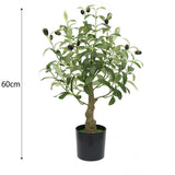 Garvee 2er-Set Künstlicher Olivenbaum 4ft Mit Natürlichem Holzstamm Und Verstellbaren Ästen Für Wohnzimmer Und Büro, 60 Zoll, Grün - grün