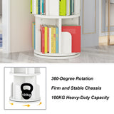 GARVEE Drehbares Bücherregal 360°, 3 Ebenen, 39,9 × 39,9 × 98,6 cm, Holz, Weiß – für Wohnzimmer & Schlafzimmer
