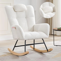 Garvee Schaukelstuhl Teddy Design, Hohe Rückenlehne, Weicher Plüsch, Modern, Komfortabel, Für Wohnzimmer & Schlafzimmer