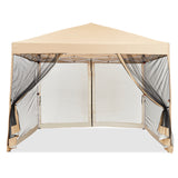 Garvee Pop Up Pavillon 3×3m, Wasserdicht, Mit Moskitonetz, Für Camping & Garten, Beige - Beige