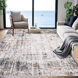 GARVEE Abstrakter Bereichsteppich 160x230cm Grau, Rutschfest, strapazierfähig & pflegeleicht Weicher Teppich für Wohnzimmer, Schlafzimmer, Esszimmer - Grau