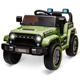 Garvee 12V Kinder Elektroauto Geländewagen, mit 2,4-GHz-Fernbedienung, Bluetooth-Musikfunktion, Hupe und LED-Scheinwerfern, für Kinder von 3 bis 8 Jahren - Grün
