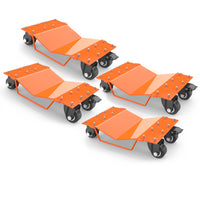 Garvee Schwerlast Rad-Rangierhilfe Set (4er-Set) – 3629 kg Tragkraft, 360° Lenkrollen mit Feststeller, für Auto, LKW & Motorrad (Orange)