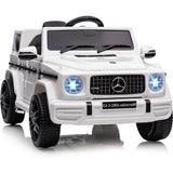 Garvee  Kinder Elektroauto Mercedes G63 AMG, 12V mit Doppelmotor, Fernbedienung, LED, Musik, Weiß - Weiß