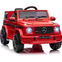 Garvee  Kinder Elektroauto Mercedes G63 AMG, 12V mit Doppelmotor, Fernbedienung, LED, Musik, Rot