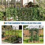 Garvee 2er-Set Garten-Rankgitter Aus Schwarzem Metall, Wetterfest, 74,8"H x 21,6"B, Für Rosen & Gemüse Im Garten Und Terrasse - rot