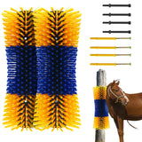 Garvee Livestock Kratzbürsten Set Extra Groß Für Pferde & Rinder Robustes Material Einfach Montage - Blau-Gelb 2