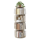 GARVEE Drehbares Bücherregal 360°, 4 Ebenen, 46 × 46 × 127 cm, MDF, modernes Design, Schwarz – für Wohnzimmer & Schlafzimmer - Schwarz