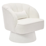 GARVEE Teddy-Drehsessel 360° Drehbar, Bequemer Polstersessel mit Holzrahmen für Wohnzimmer, Schlafzimmer & Leseecke, Beige - Beige
