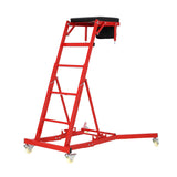 Garvee Schwerlast-Kfz-Arbeitsliege Höhenverstellbar, 181 kg Tragkraft, 125-175 cm Höhe, mit gepolstertem Deck und Lenkrollen (Rot) - Rot