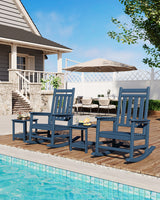 Garvee Garten-Beistelltisch mit zwei Ebenen, 1 Tisch, Zwei Ablageebenen,  für Balkon und Terrasse Marineblau - Marineblau