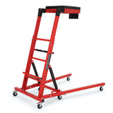 GARVEE Topside Creeper Motorraum-Arbeitsliege, 122–168 cm höhenverstellbar, 181 kg Tragkraft, 6 Lenkrollen, gepolsterte Liegefläche, für Garage & Werkstatt, Rot - Rot
