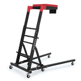 GARVEE Topside Creeper Motorraum-Arbeitsliege, 122–168 cm höhenverstellbar, 181 kg Tragkraft, 6 Lenkrollen, gepolsterte Liegefläche, für Garage & Werkstatt, Schwarz - Schwarz
