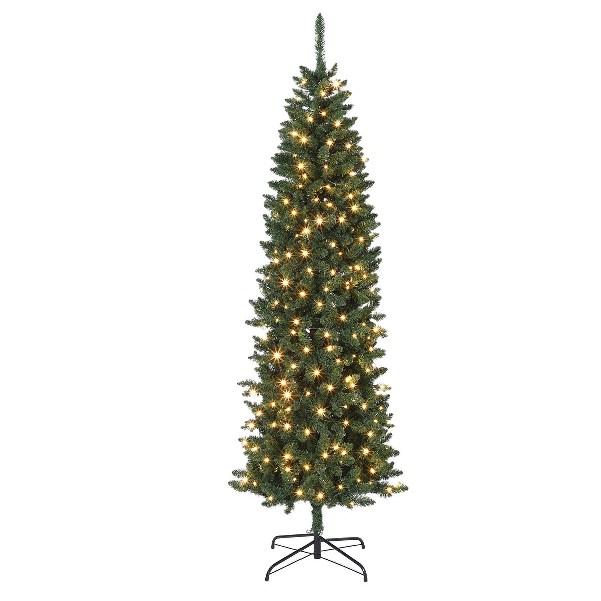Garvee 230 cm Pre-Lighted Weihnachtsbaum – 250 Farbwechsel-LEDs, PVC Bleistifttanne mit Fußpedal & Tasche