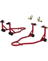 Garvee Motorradheber 408 kg Tragkraft Verstellbare U+L Schwingarm-Spools Kaltgewalzter Stahl Rostbeständig für Wartung & Reparatur, Rot - Rot