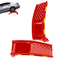 Garvee 2er-Set Auffahrrampen bis 3.630 kg, 23 cm Hubhöhe, Stahl, reflektierend, Rot