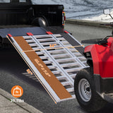 Garvee Lade-Rampen für Schneemobile 680 kg Tragkraft, 3-fach gefaltet, Robustes Aluminium, Rutschfest, Tragbar für ATV und Traktoren, 216 × 137 cm, Silber