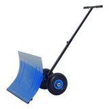 Garvee Schneeschieber 51 cm, Mit Rädern, 5 Fach Verstellbar, Rutschfest, Für Einfahrten & Gehwege - Blau