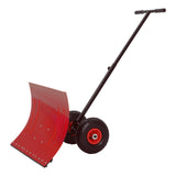 Garvee Schneeschieber 51 cm, Mit Rädern, 5 Fach Verstellbar, Rutschfest, Für Einfahrten & Gehwege - Rot
