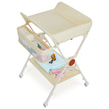 GARVEE Klappbare Wickelkommode mit Rollen, Mobile Wickelstation für Babys und Kleinkinder, Stabiler Wickeltisch 73 x 70 x 106,5 cm, Platzsparend und Sicher für Neugeborene