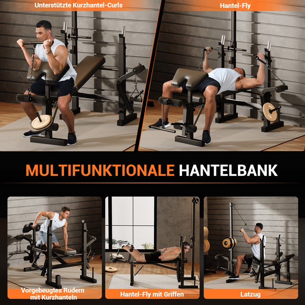Mehr als 10 verschiedene Trainingsübungen mit der Multifunktions-Hantelbank